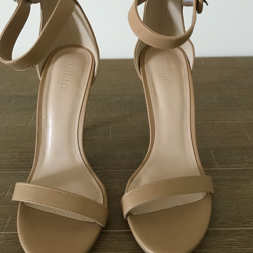 Nude Ankle Strap Heels